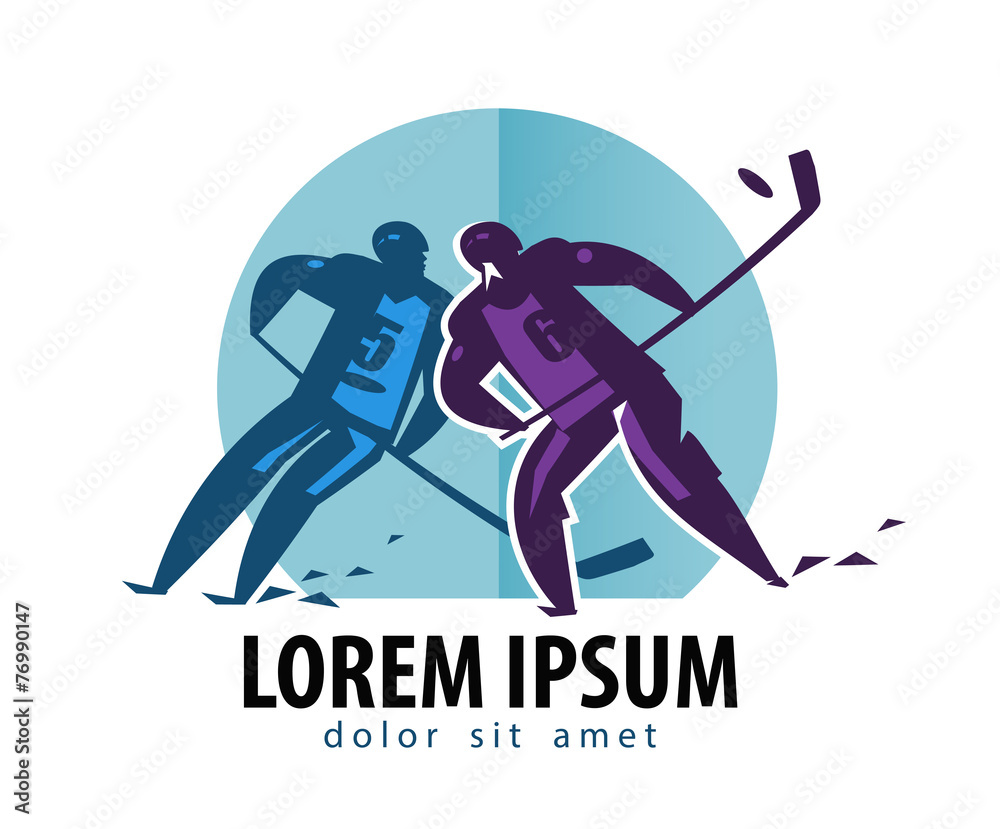 Fototapeta premium Hockey vector logo design template. hockey player or sports icon