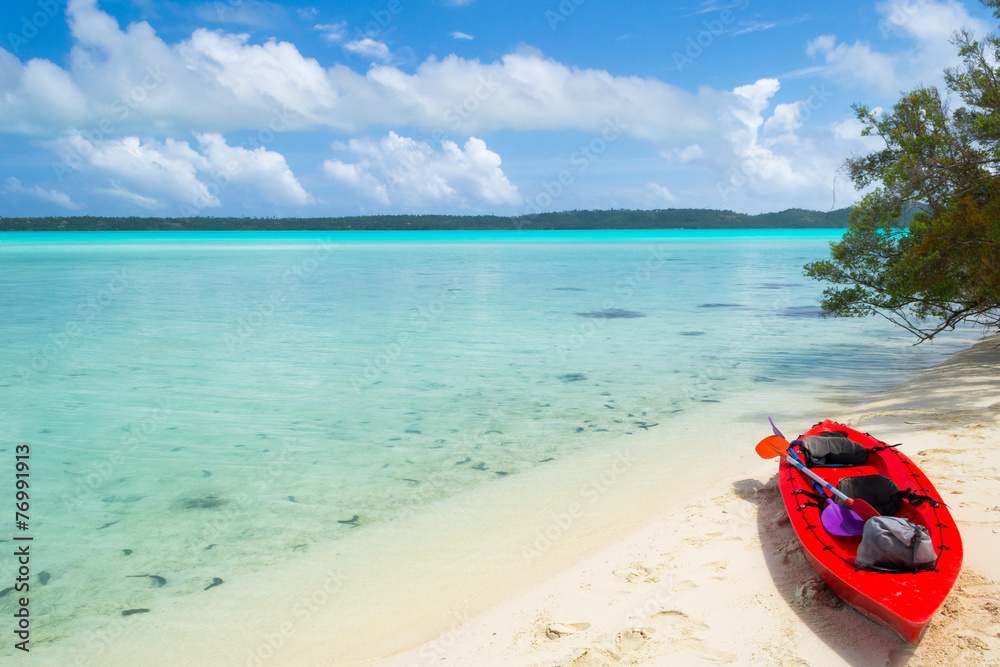 Reaching a desert island by canoeing Reaching a desert island by canoeing