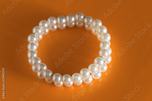 pearls on the white background