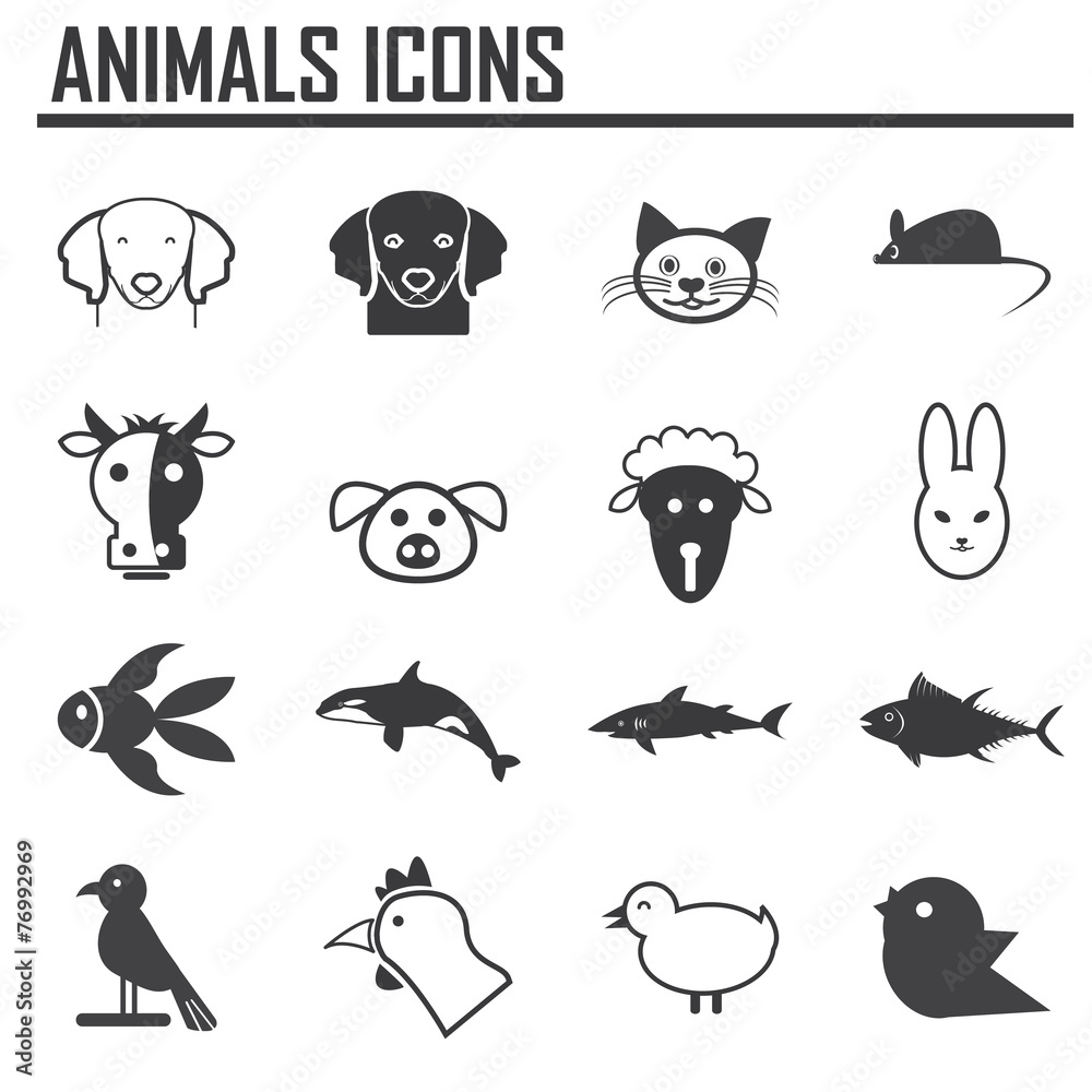 vector collection of animal icons