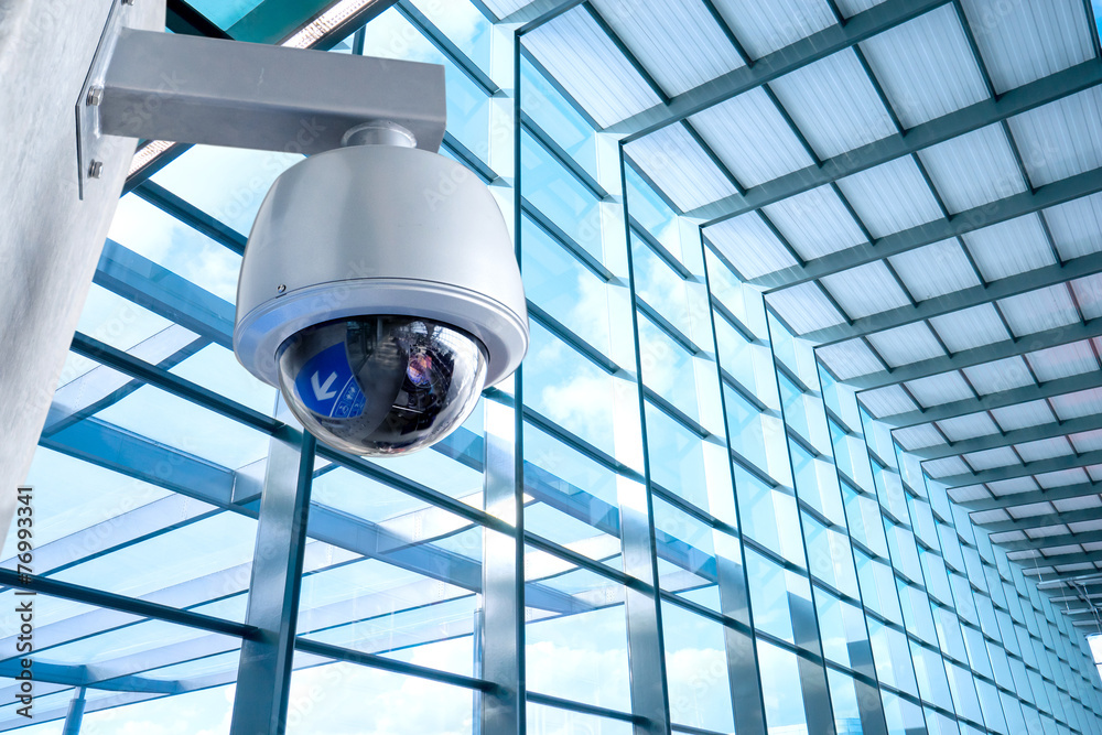 Security Camera, CCTV on location, airport - obrazy, fototapety, plakaty 
