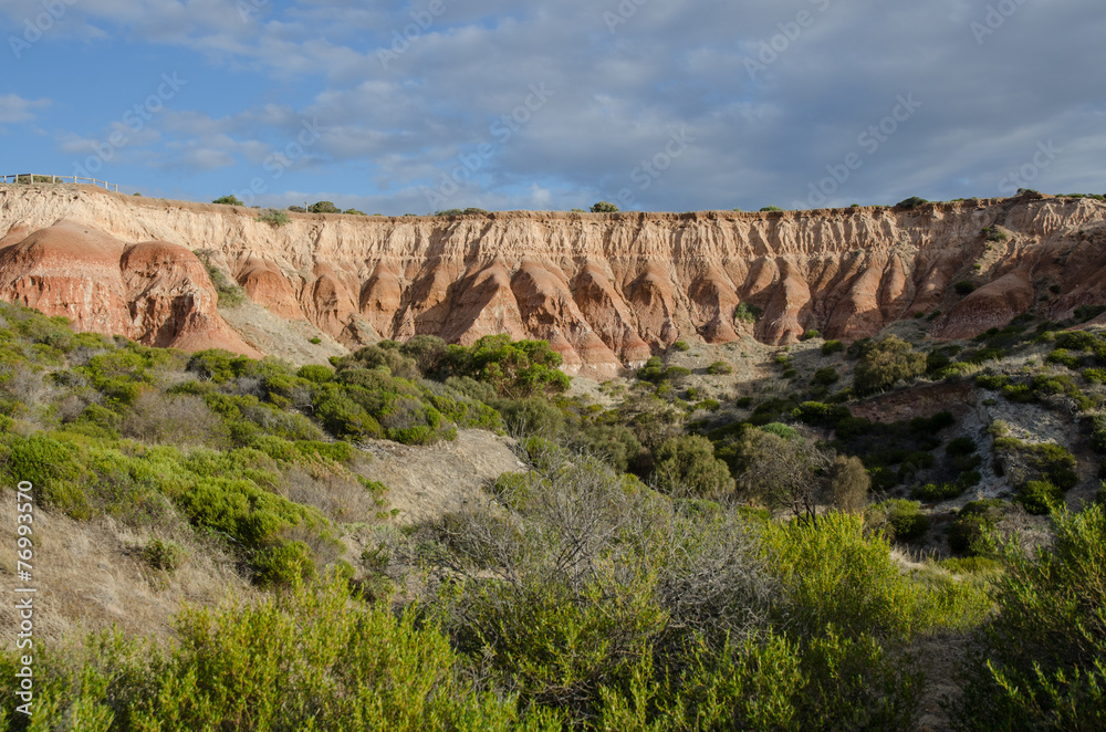 Fototapeta premium Cloudy landscape with scenic cliffs