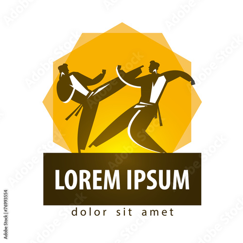 Karate vector logo design template. combat sport or sports icon.