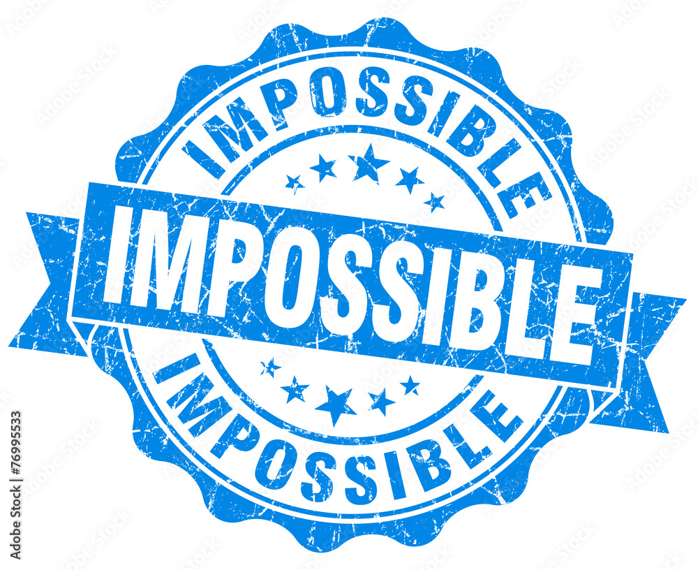 Obraz premium impossible blue grunge seal isolated on white