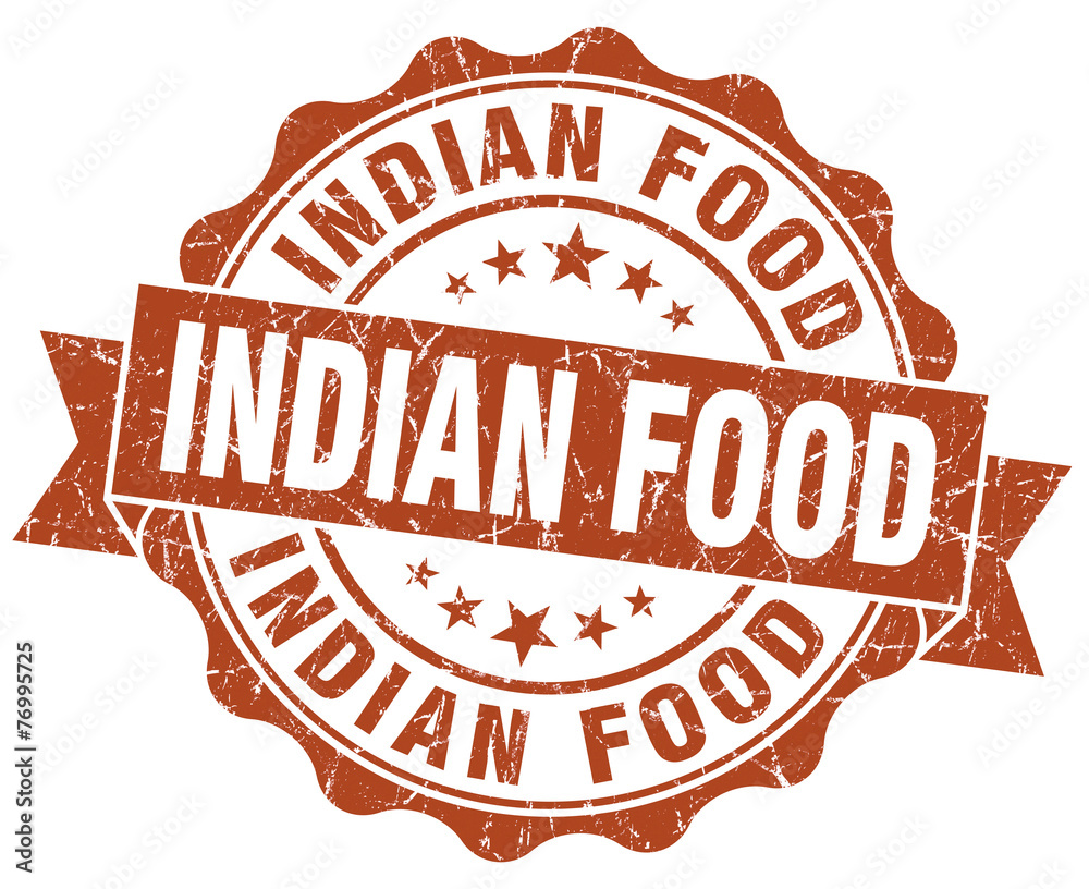 indian food brown grunge seal isolated on white indian food brown grunge seal isolated on white