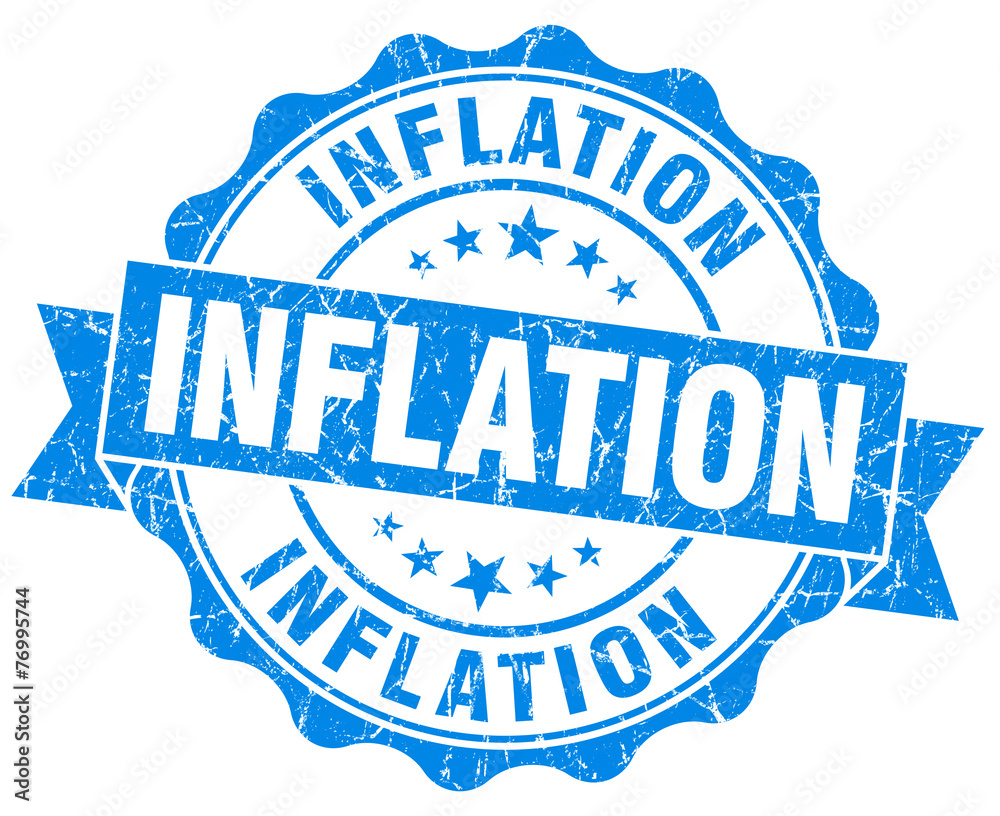 inflation blue grunge seal isolated on white inflation blue grunge seal isolated on white