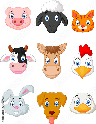 Fototapeta Naklejka Na Ścianę i Meble -  Cartoon farm animal set