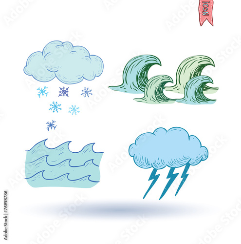 weather elements, vector illustration.