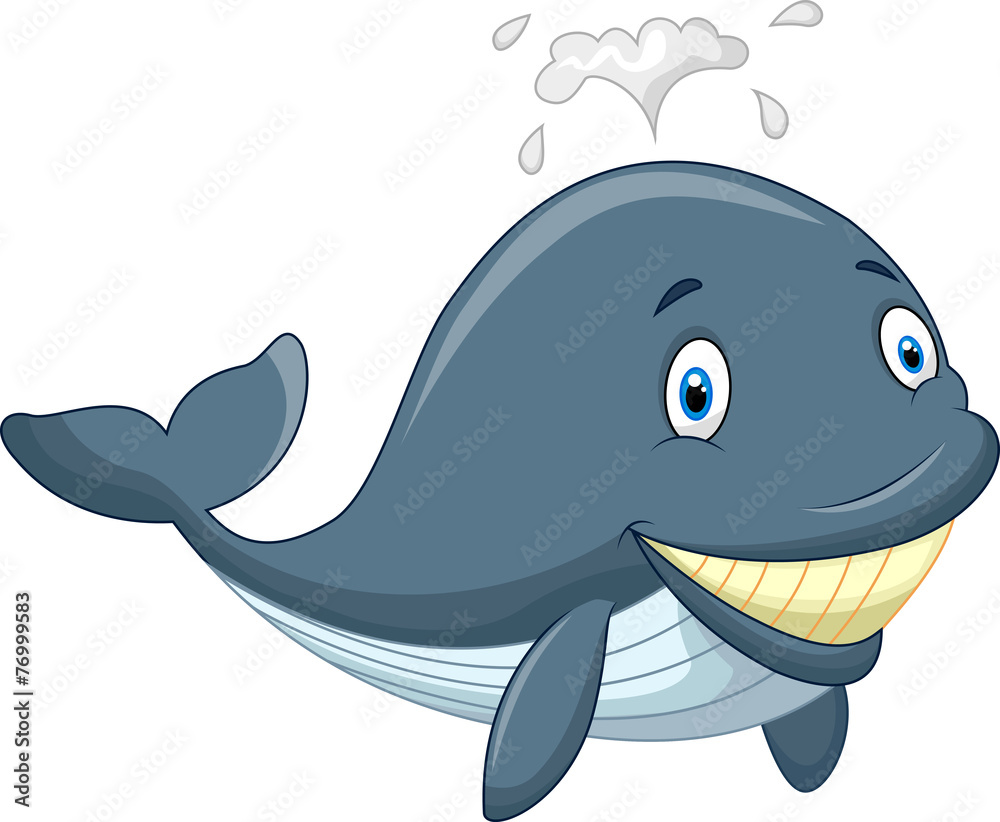 Naklejka premium Cute cartoon whale