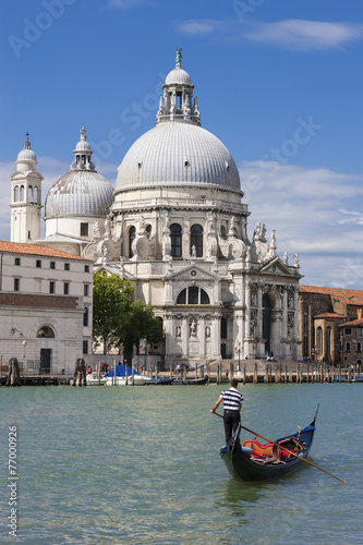 Gondola on Canal Grande with Basilica di Santa Maria della Salut