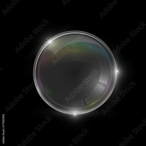 Soap bubbles on a black background