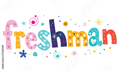 freshman text decorative lettering type design photo