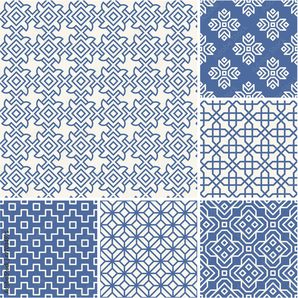 Fototapeta premium Thin lines backgrounds with simple asian patterns