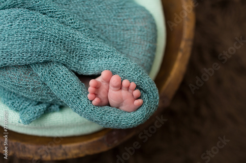Newborn in a Bowl, Macro of Toes , Feet