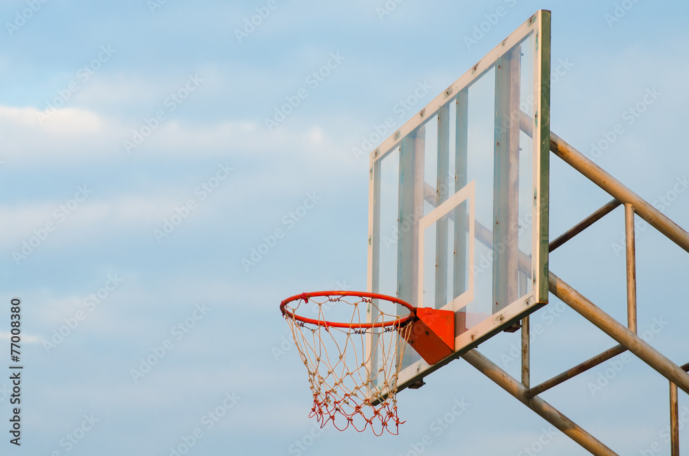 Close up of a basketball hoop