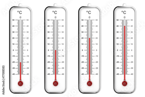 Indoor thermometers in Celsius scale photo