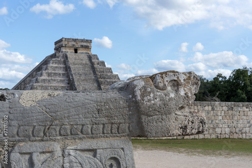 A view of part of the complex Chichen Itza  Mexico.