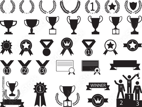 Award symbols illustrated on white