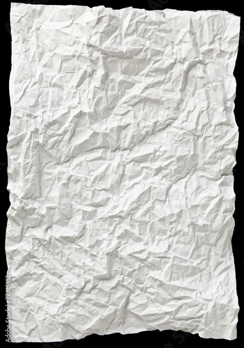 white sheet of paper wrinkled