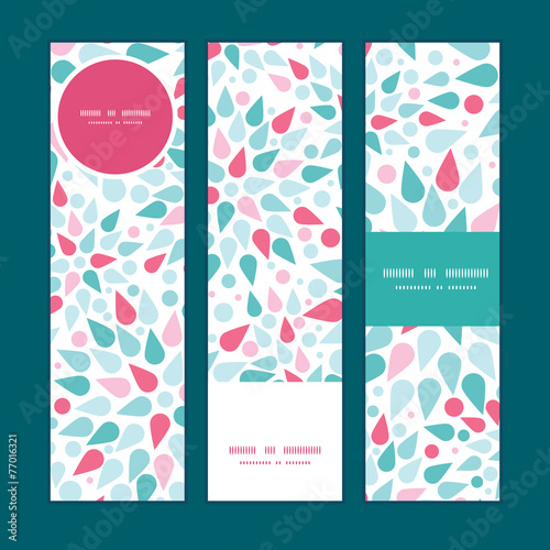 Vector abstract colorful drops vertical banners set pattern