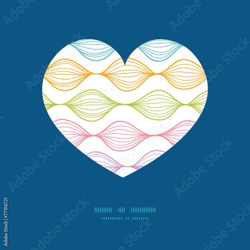 Vector colorful horizontal ogee heart silhouette pattern frame
