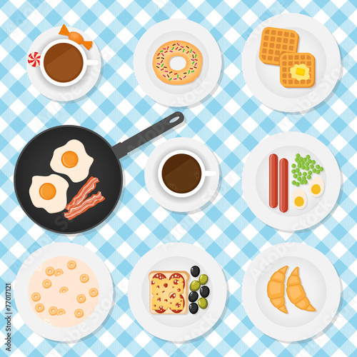vector set of breakfast food