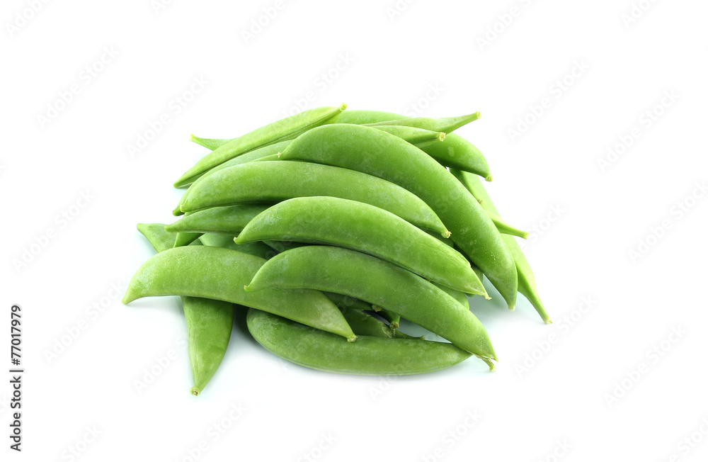 Green Peas in Pods Isolated on White Background Green Peas in Pods Isolated on White Background