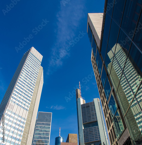 Dynamic skyscrapers in the center of Frankfurt  Germany