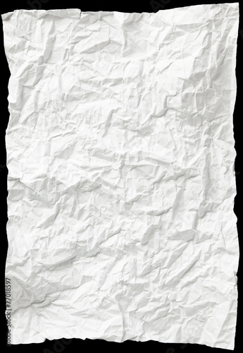 white sheet of paper wrinkled