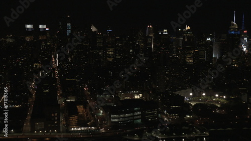 Wallpaper Mural Aerial illuminated Manhattan skyscrapers Hudson River night New York  Torontodigital.ca