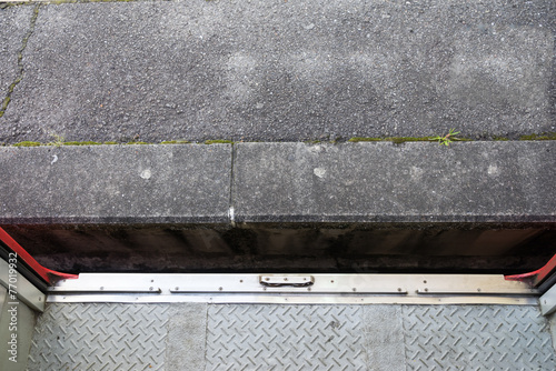 The gap between the train and platform