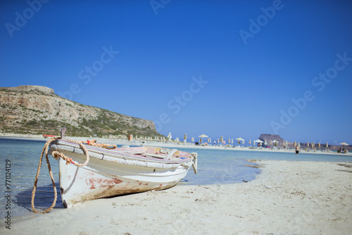 Wooden boat on a beach