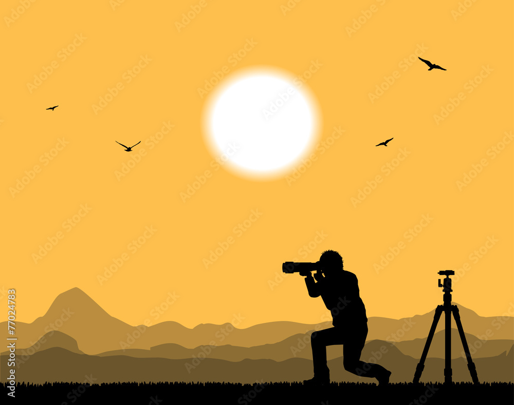 silhouette di fotografo