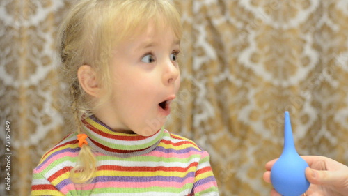 Little Girl Reaction to the Enema Procedure