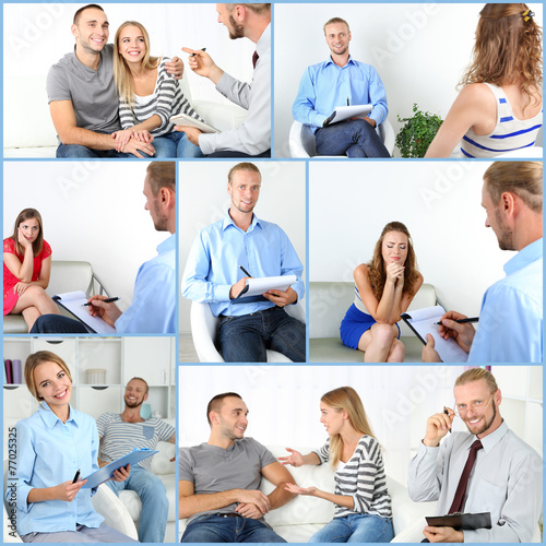 Collage of psychologist consulting