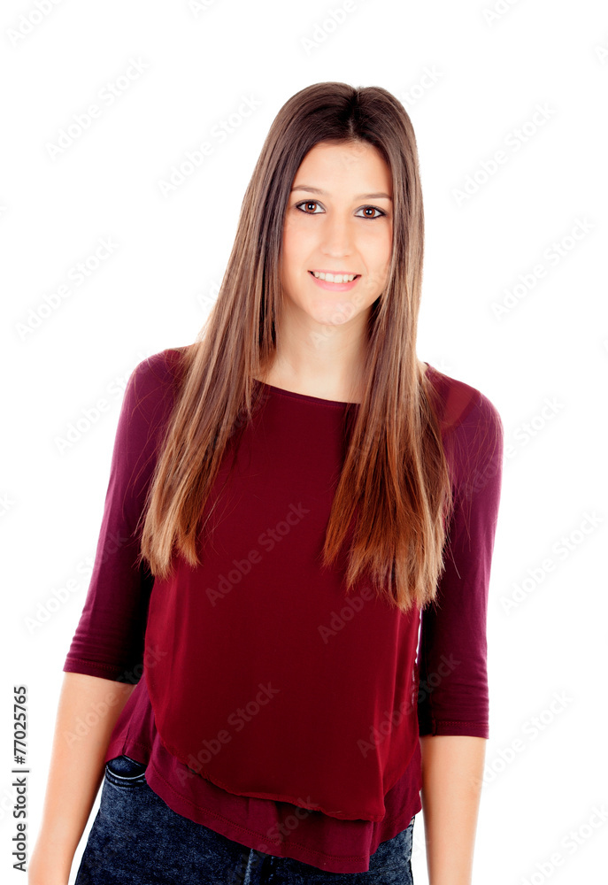 Portrait of attractive girl with brown eyes Portrait of attractive girl with brown eyes