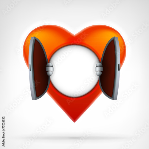 open heart access concept as blank template for text design