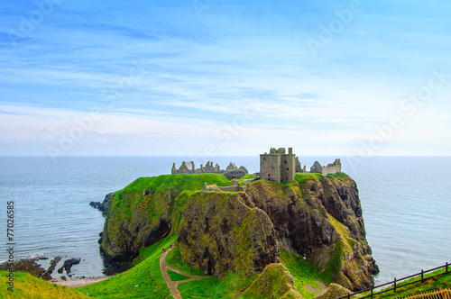 Dunnottar scottish medieval fortress or castle. Highlands of Sco photo