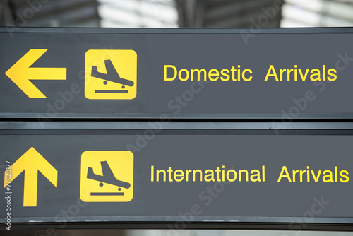 Airport Departure & Arrival information board sign