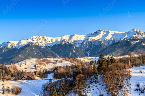 Bucegi mountains(Carpathians) seen from Pestera village,Romania © maryd