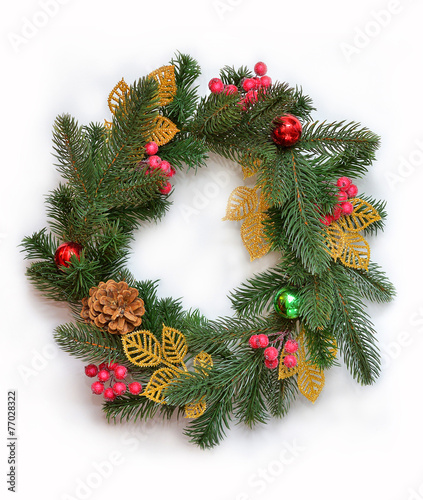 Foto a christmas new-year chaplet is a decoration