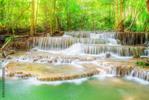 Level six of Erawan Waterfall in Kanchanaburi Province, Thailand