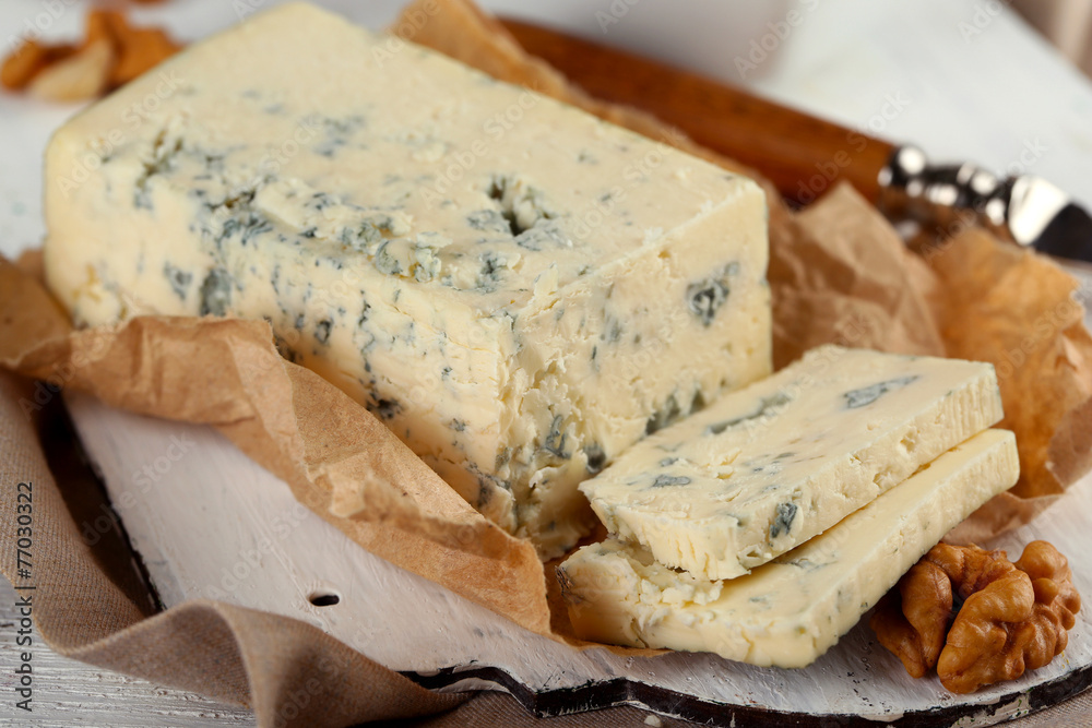 Still life with tasty blue cheese, close up Still life with tasty blue cheese, close up