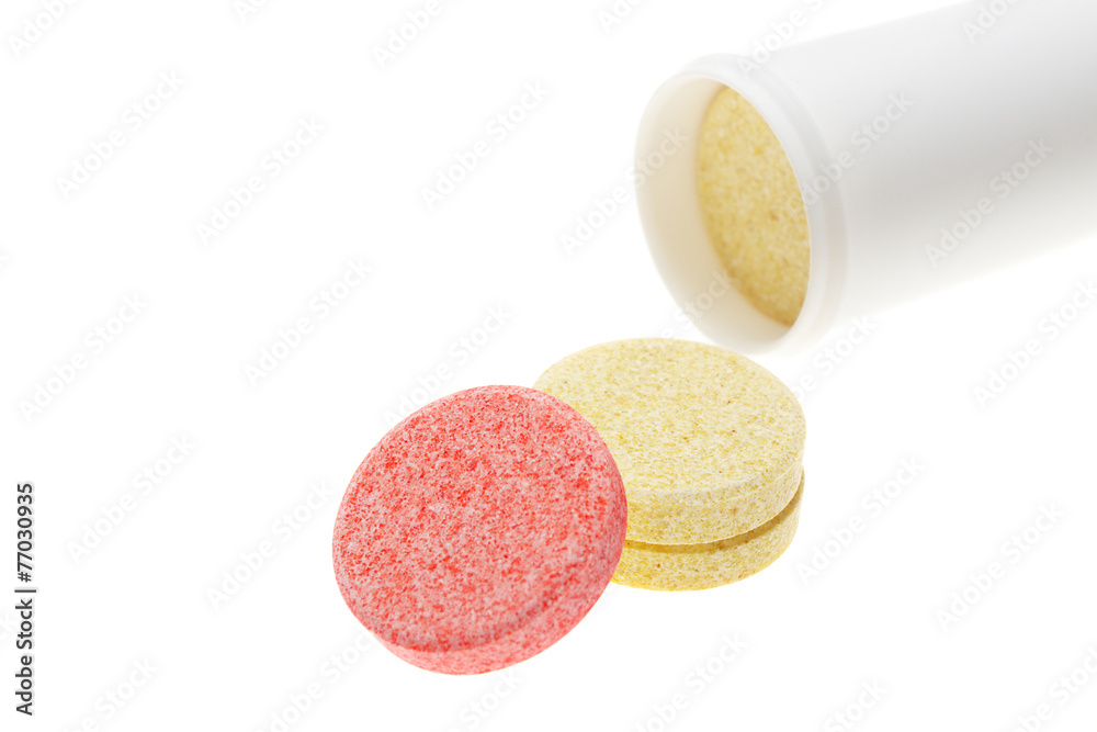 pills on white background pills on white background