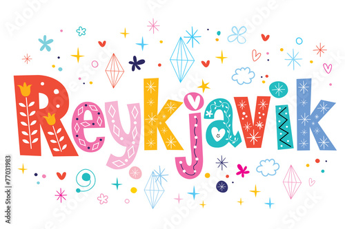 Reykjavik text lettering decorative type