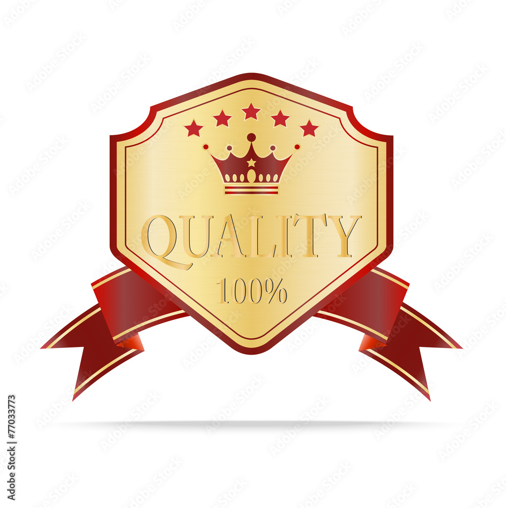 Luxury gold and red quality shields label Luxury gold and red quality shields label