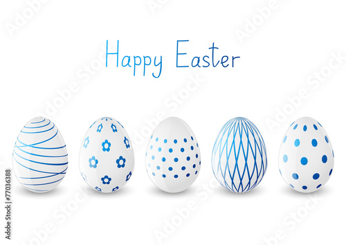 Easter eggs on white background