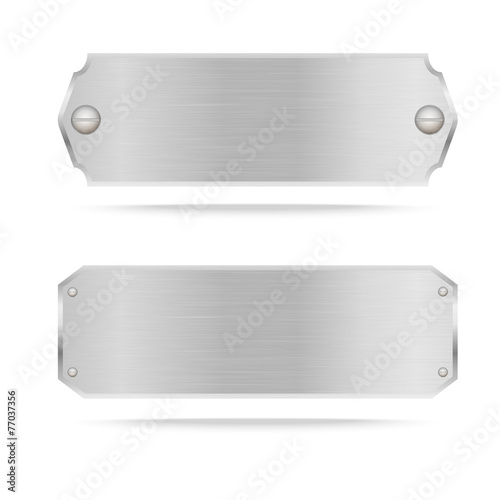 Vector Metal name plate or Metal label with screws with screws