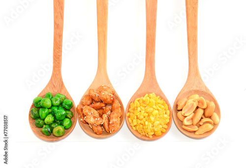 Snack Nuts with white background