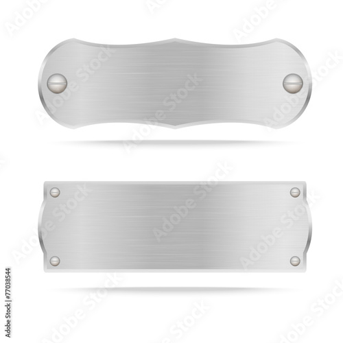 Vector Metal name plate or Metal label with screws with screws